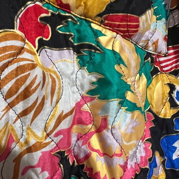 Adam Douglass Vintage Silk One Button Vibrant Floral Blazer Women’s Size Small - Picture 9 of 9